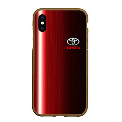 Чехол iPhone XS Max матовый Toyota В полоску, цвет: 3D-коричневый