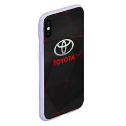 Чехол iPhone XS Max матовый Toyota Тонкие линии неона, цвет: 3D-светло-сиреневый — фото 2