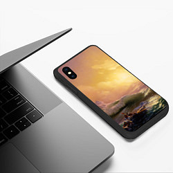 Чехол iPhone XS Max матовый Шторм в море девятый вал, цвет: 3D-черный — фото 2