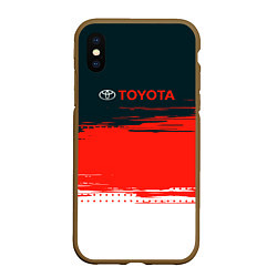 Чехол iPhone XS Max матовый Toyota Texture, цвет: 3D-коричневый