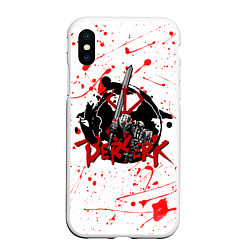 Чехол iPhone XS Max матовый BERSERK брызги краски