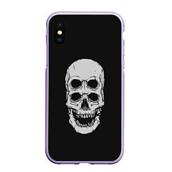 Чехол iPhone XS Max матовый Terrible Skull, цвет: 3D-светло-сиреневый