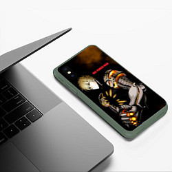 Чехол iPhone XS Max матовый Стальной Генос One Punch-Man, цвет: 3D-темно-зеленый — фото 2
