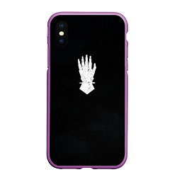 Чехол iPhone XS Max матовый Железные руки цвета легиона, цвет: 3D-фиолетовый