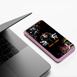 Чехол iPhone XS Max матовый Лого рок групп, цвет: 3D-розовый — фото 2