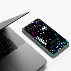 Чехол iPhone XS Max матовый The Prodigy паук, цвет: 3D-темно-зеленый — фото 2