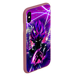 Чехол iPhone XS Max матовый Гоку Блек Anime Dragon Ball Super Saiyan, цвет: 3D-малиновый — фото 2