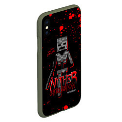 Чехол iPhone XS Max матовый WITHER SKELETON, цвет: 3D-темно-зеленый — фото 2