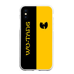 Чехол iPhone XS Max матовый WU-TANG CLAN ЧЁРНО ЖЁЛТЫЙ, цвет: 3D-белый