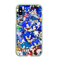 Чехол iPhone XS Max матовый SONIC СИНИЙ ЁЖ СОНИК, цвет: 3D-салатовый