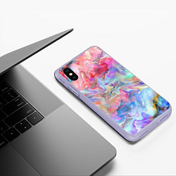 Чехол iPhone XS Max матовый Радужное небо, цвет: 3D-светло-сиреневый — фото 2