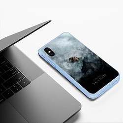 Чехол iPhone XS Max матовый Победа над драконом, цвет: 3D-голубой — фото 2