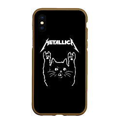 Чехол iPhone XS Max матовый Meowtallica, цвет: 3D-коричневый