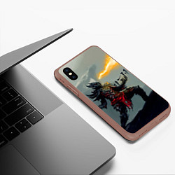 Чехол iPhone XS Max матовый Dragonborne is here, цвет: 3D-коричневый — фото 2