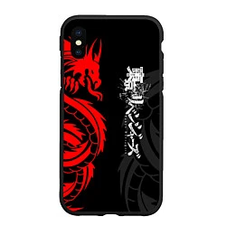 Чехол iPhone XS Max матовый Токийские Мстители: Красный дракон, цвет: 3D-черный