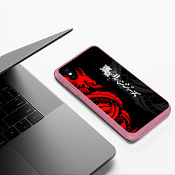 Чехол iPhone XS Max матовый Токийские Мстители: Красный дракон, цвет: 3D-малиновый — фото 2