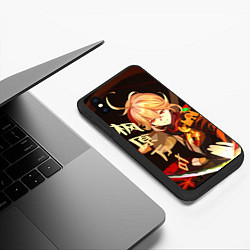 Чехол iPhone XS Max матовый Genshin Impact - Кадзуха, цвет: 3D-черный — фото 2