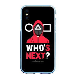 Чехол iPhone XS Max матовый Squid game: Whos Next?, цвет: 3D-голубой