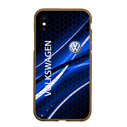 Чехол iPhone XS Max матовый VOLKSWAGEN LOGO SPORT, цвет: 3D-коричневый