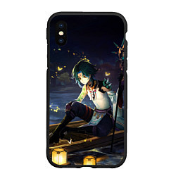 Чехол iPhone XS Max матовый Сяо Xiao Genshin Impact, цвет: 3D-черный