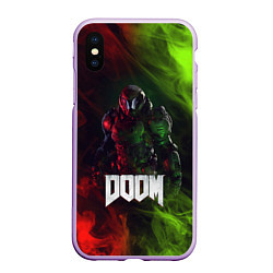 Чехол iPhone XS Max матовый Doomguy Doom, цвет: 3D-сиреневый
