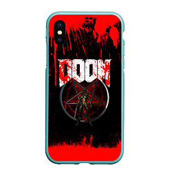 Чехол iPhone XS Max матовый DOOMGIRL спина, цвет: 3D-мятный