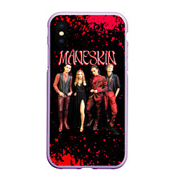 Чехол iPhone XS Max матовый Maneskin Лунный свет, рок - группа, цвет: 3D-сиреневый