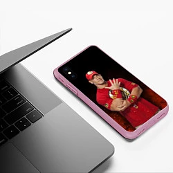 Чехол iPhone XS Max матовый Rise above hate, цвет: 3D-розовый — фото 2