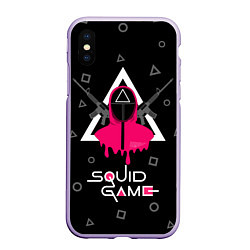 Чехол iPhone XS Max матовый Squid game: guard with M-16