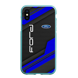 Чехол iPhone XS Max матовый Ford Форд авто, цвет: 3D-мятный