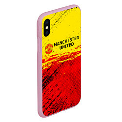 Чехол iPhone XS Max матовый Manchester United: Дьяволы, цвет: 3D-розовый — фото 2
