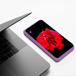 Чехол iPhone XS Max матовый Космонавт на кровавой луне, цвет: 3D-фиолетовый — фото 2