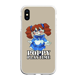 Чехол iPhone XS Max матовый Poppy Playtime, цвет: 3D-белый