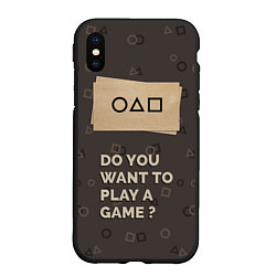 Чехол iPhone XS Max матовый Squid game - Do you want to play a game?, цвет: 3D-черный