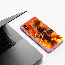 Чехол iPhone XS Max матовый Doom ART спина, цвет: 3D-розовый — фото 2
