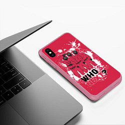Чехол iPhone XS Max матовый Squid game: Whos Next?Кто следующий?, цвет: 3D-малиновый — фото 2
