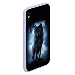 Чехол iPhone XS Max матовый ВОЛК БРОДЯГА, цвет: 3D-светло-сиреневый — фото 2