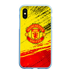 Чехол iPhone XS Max матовый Manchester United Футбольный клуб, цвет: 3D-голубой