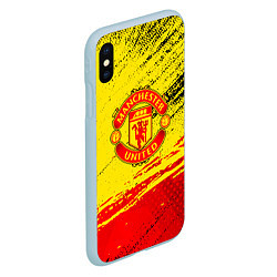 Чехол iPhone XS Max матовый Manchester United Футбольный клуб, цвет: 3D-голубой — фото 2