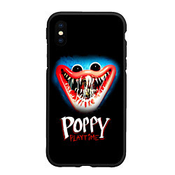 Чехол iPhone XS Max матовый Poppy Playtime: Huggy Wuggy, цвет: 3D-черный