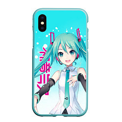 Чехол iPhone XS Max матовый Hatsune Miku, Мику Хацунэ, цвет: 3D-мятный