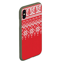 Чехол iPhone XS Max матовый Knitted Pattern, цвет: 3D-темно-зеленый — фото 2