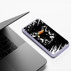 Чехол iPhone XS Max матовый ONE PIECE ВАН ПИС ПИРАТЫ, БРЫЗГИ КРАСОК, цвет: 3D-светло-сиреневый — фото 2