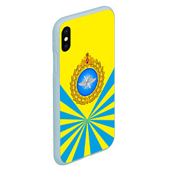 Чехол iPhone XS Max матовый Большая эмблема ВВС РФ, цвет: 3D-голубой — фото 2