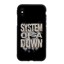 Чехол iPhone XS Max матовый System of a Down, цвет: 3D-черный