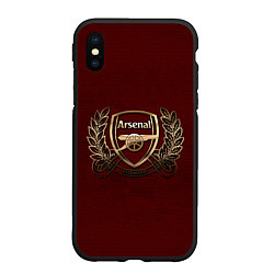 Чехол iPhone XS Max матовый Arsenal London, цвет: 3D-черный