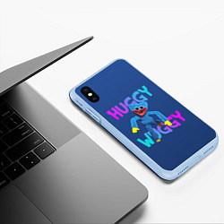 Чехол iPhone XS Max матовый Huggy Wuggy: Зубастый монстр, цвет: 3D-голубой — фото 2
