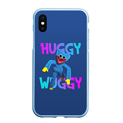 Чехол iPhone XS Max матовый Huggy Wuggy: Зубастый монстр, цвет: 3D-голубой