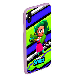 Чехол iPhone XS Max матовый Lola BrawlStars green, цвет: 3D-сиреневый — фото 2