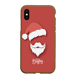 Чехол iPhone XS Max матовый Merry Christmas Счастливого Рождества, цвет: 3D-коричневый